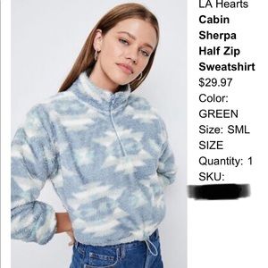 PACSUN LA HEARTS cropped fuzzy pullover
